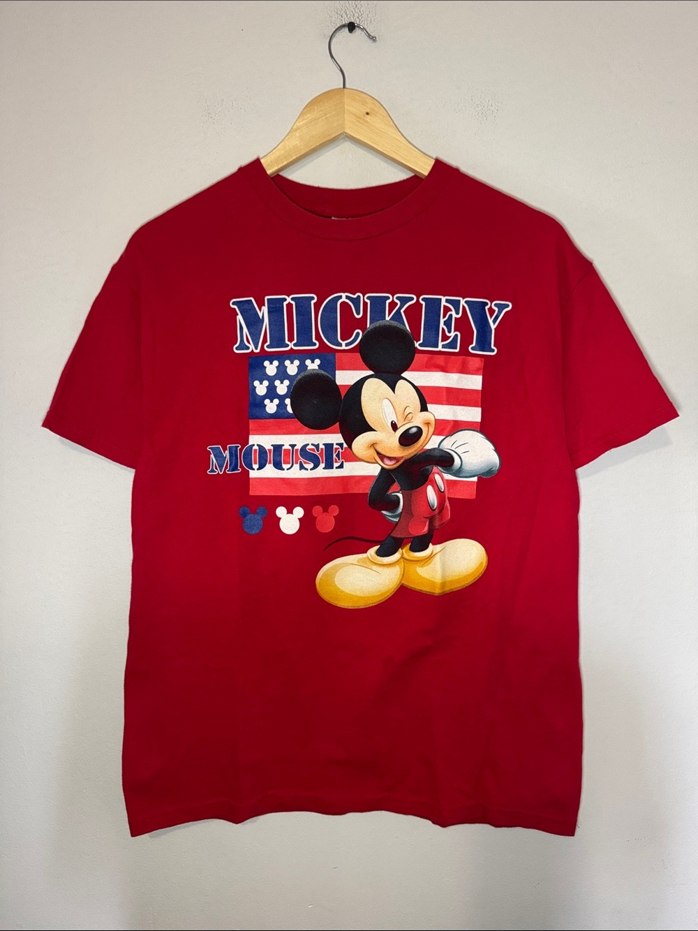 Vintage Mickey Mouse American Flag T-Shirt / Medium / Y2K